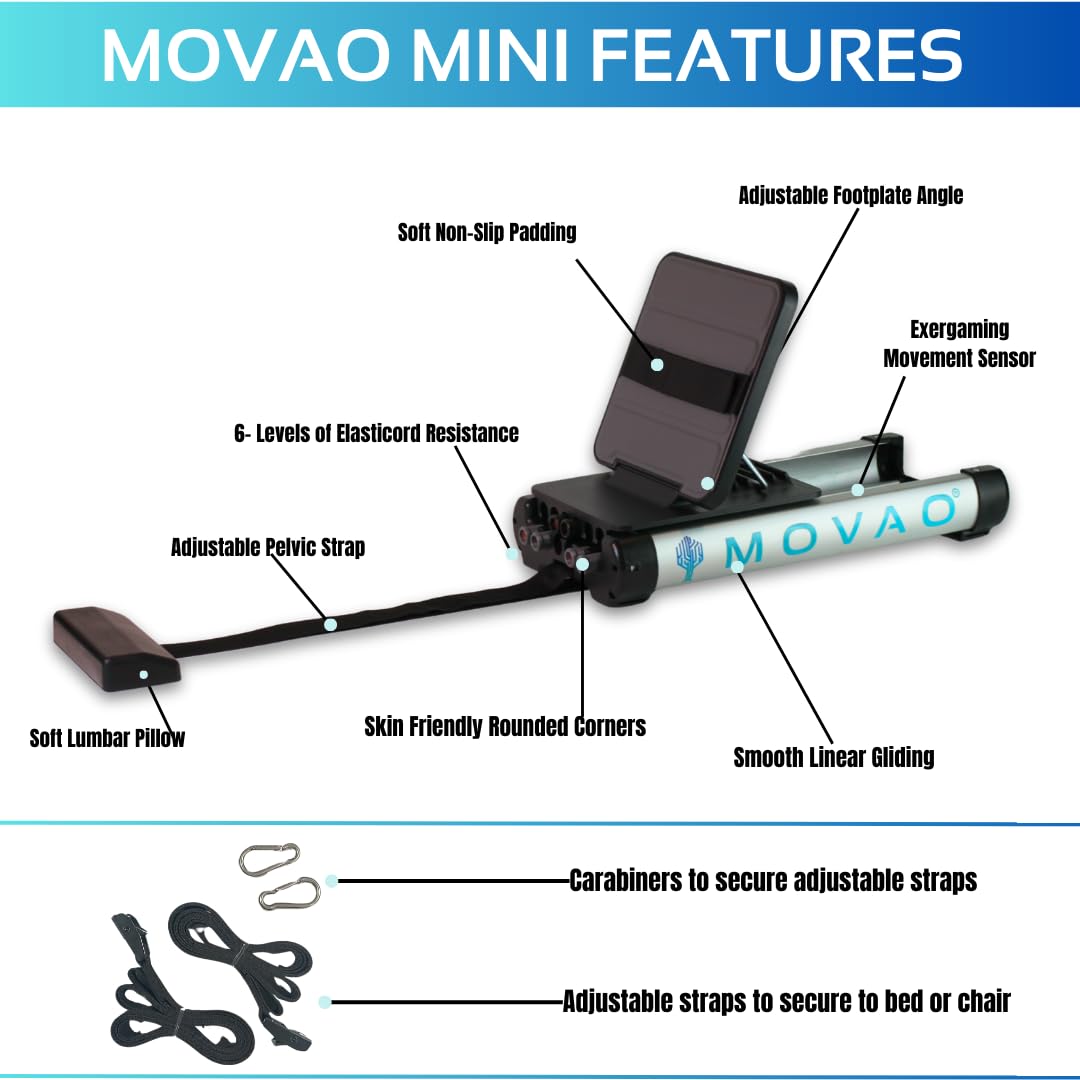MOVAO Mini in-Bed Leg Press for Knee and Hip Replacement, ACL MCL or PCL Surgery Recovery Increasing Muscle Strength Exercising Physical Therapy Affordable & Portable