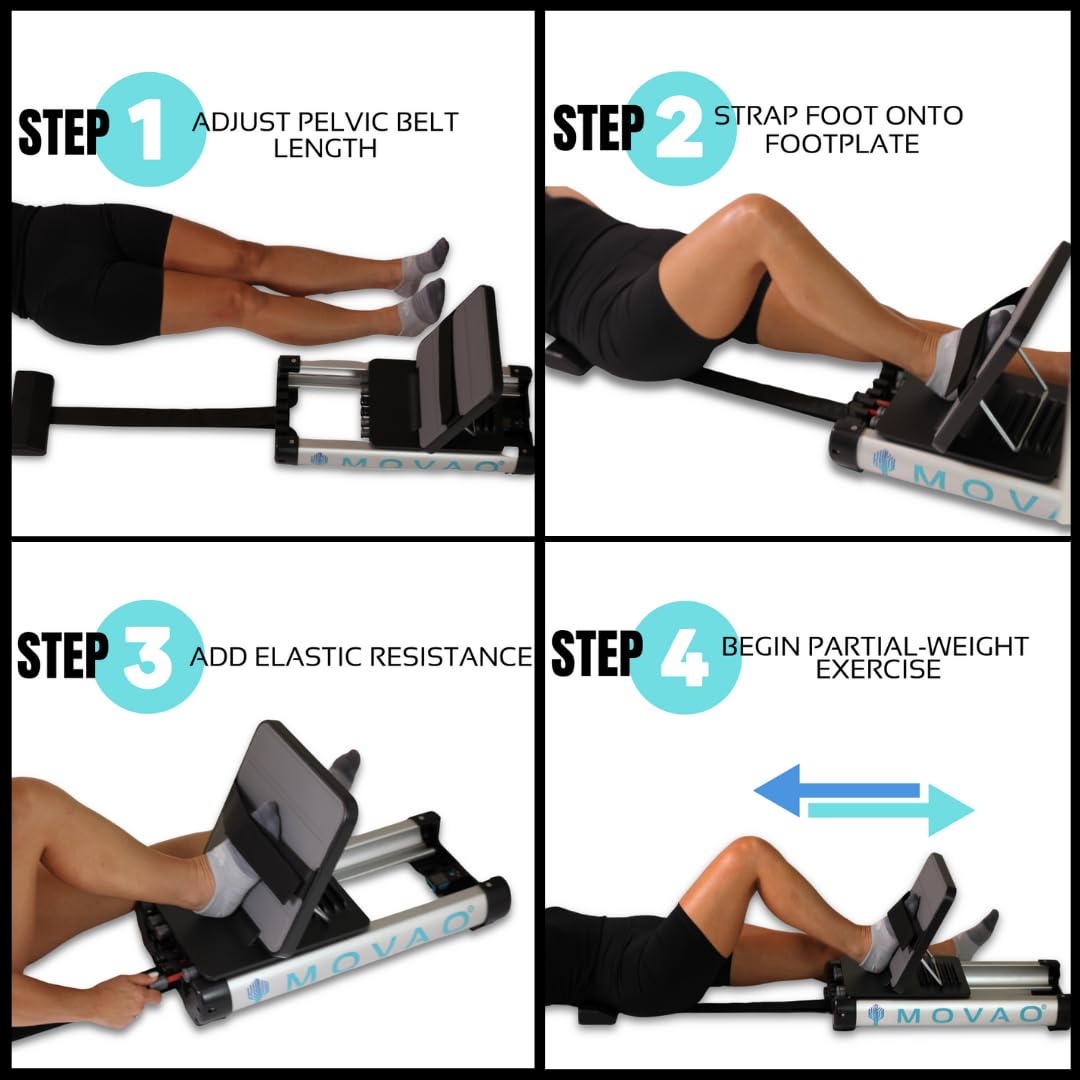 MOVAO Mini in-Bed Leg Press for Knee and Hip Replacement, ACL MCL or PCL Surgery Recovery Increasing Muscle Strength Exercising Physical Therapy Affordable & Portable