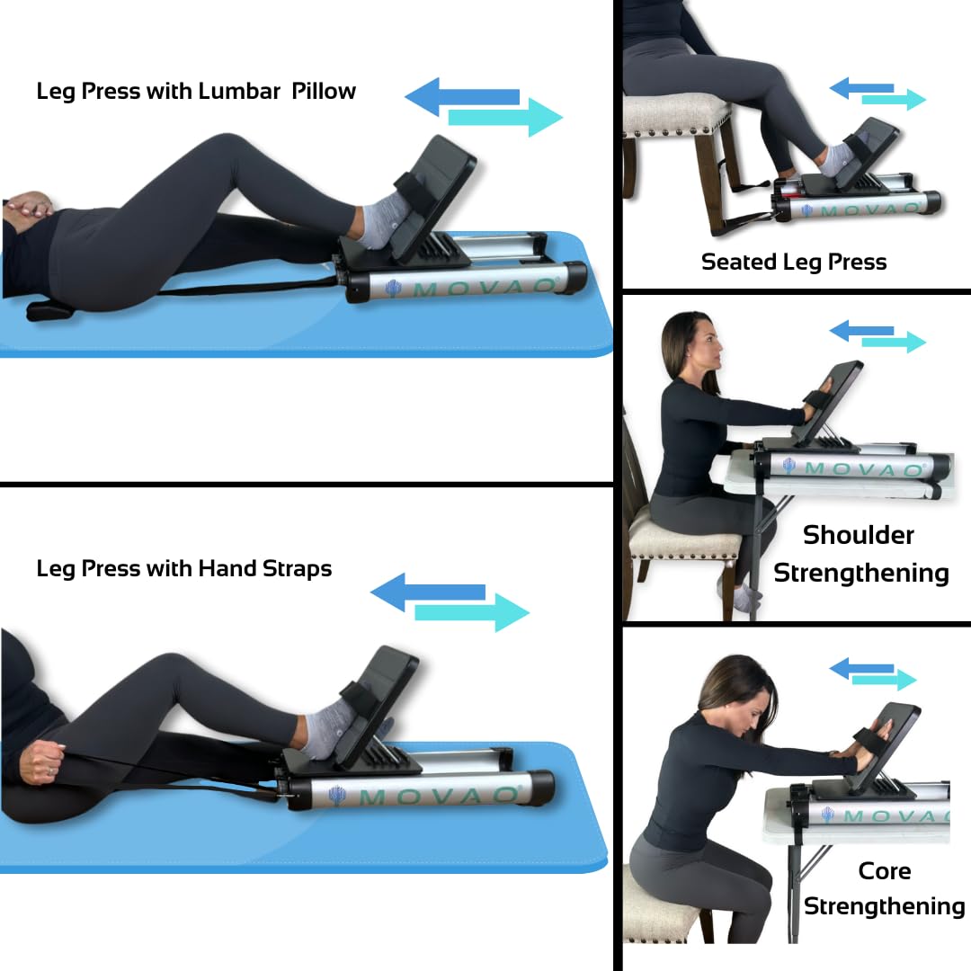 MOVAO Mini in-Bed Leg Press for Knee and Hip Replacement, ACL MCL or PCL Surgery Recovery Increasing Muscle Strength Exercising Physical Therapy Affordable & Portable